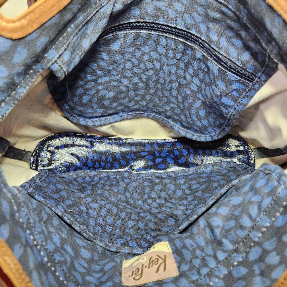 Fossil Key-Per Multicolored Chevron Coated Canvas… - image 6